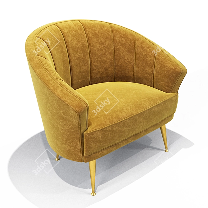 Elegant Maya Armchair: Polys 50,388 3D model image 2