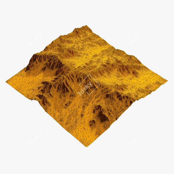 Canyon Peaks: High-Quality 3D Mountain Model 3D model image 3