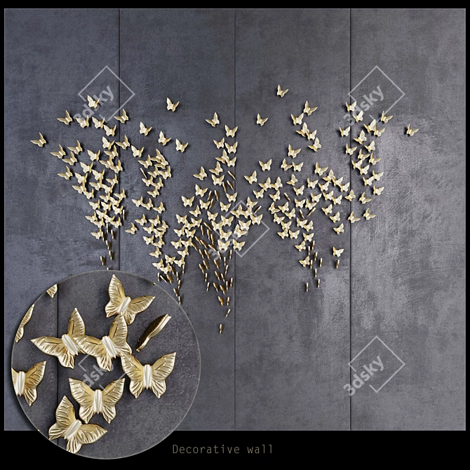 Elegant Decorative Wall Panel 3D model image 1