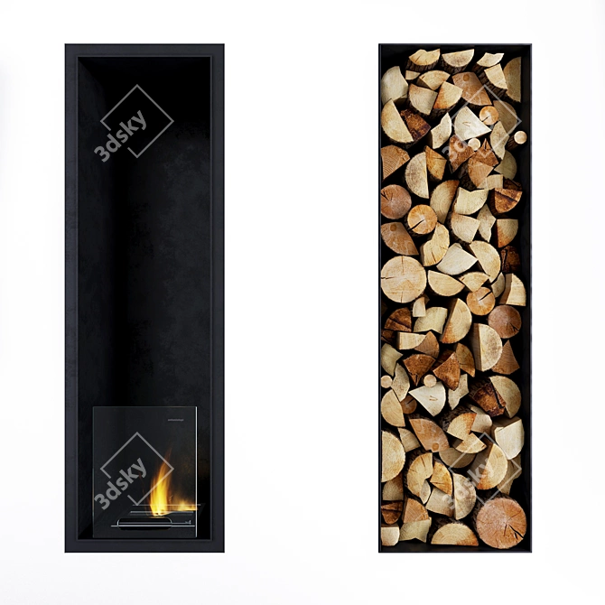 Moderno Nero: TEKA Bioethanol Wall Fireplace 3D model image 1