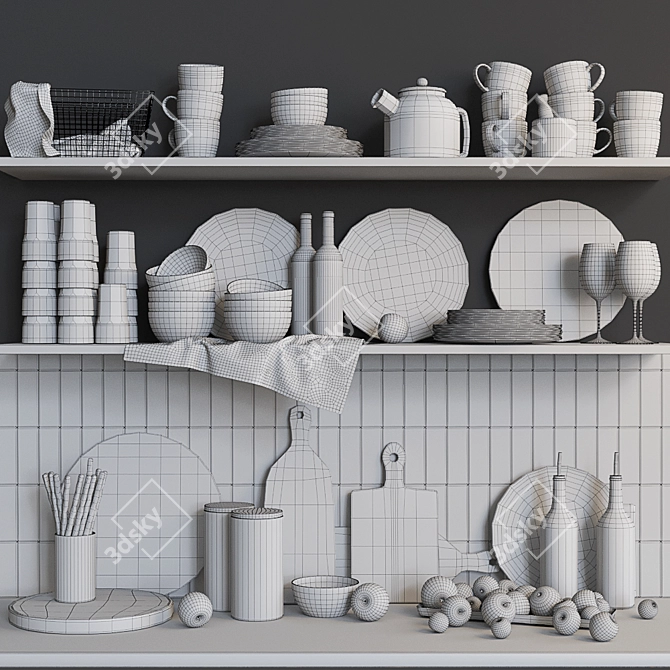 Kitchen Decor Set: Stylish and Functional 3D model image 3