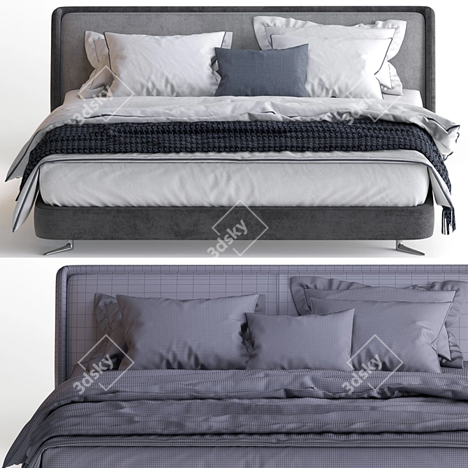 Sophisticated Minotti Spencer Bed 3D model image 3