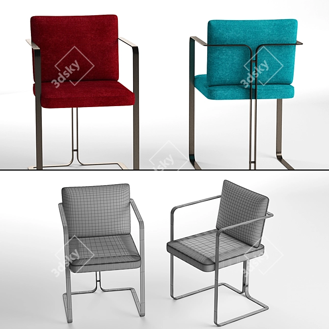 Elegant S2 Murena Armchair 3D model image 3