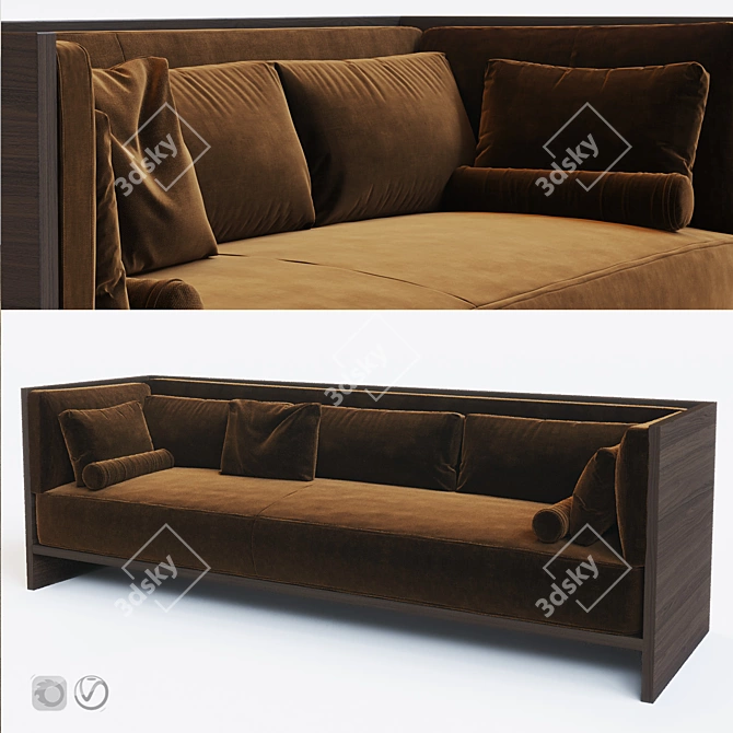 Sleek Modern Sofa Set 3D model image 1