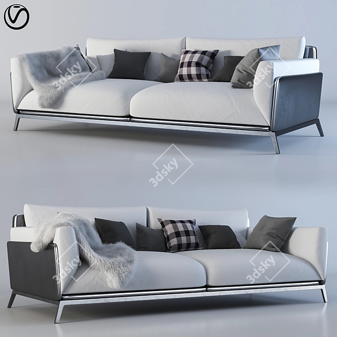 Ashley Poly Sofa: Modern Comfort 3D model image 1