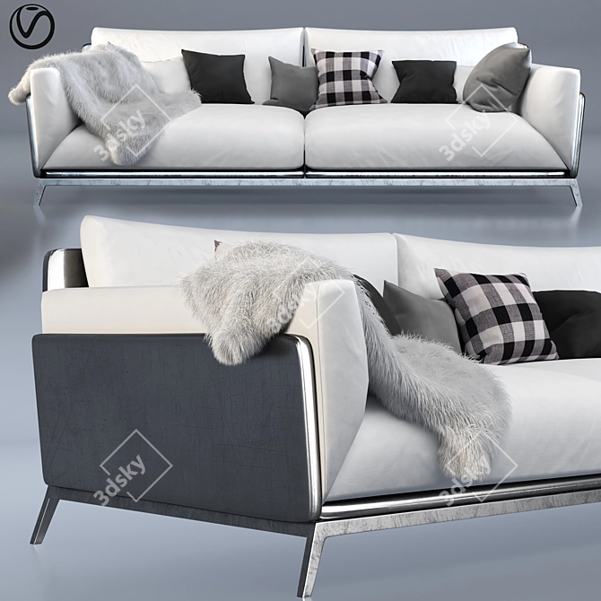 Ashley Poly Sofa: Modern Comfort 3D model image 2