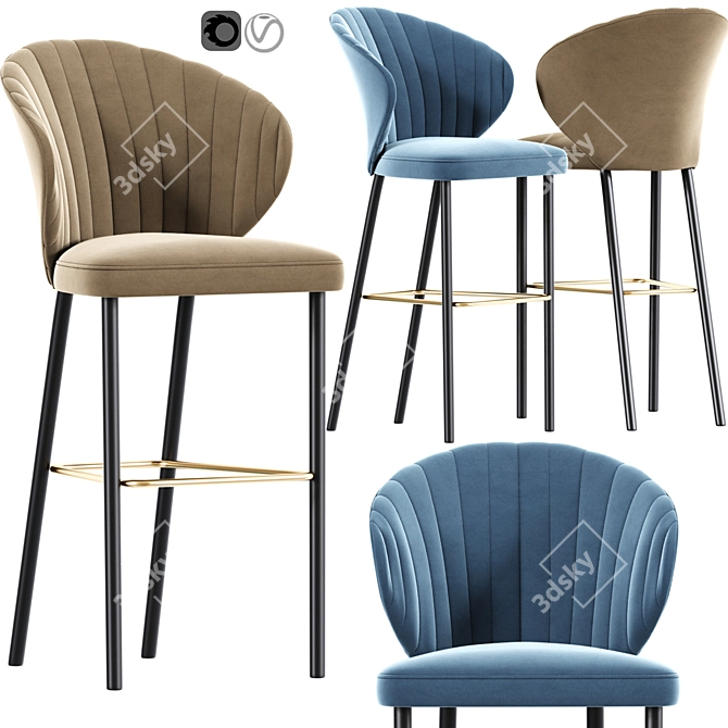 Modern Clearance Heidi Bar Stool 3D model image 1