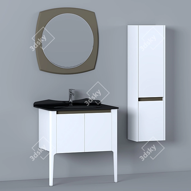 Modern Bathroom Furniture Set | Troy2 80cm 3D model image 2
