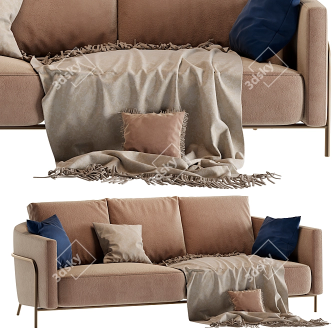 Luxury Velvet Sofa - Formitalia GIULIA 3D model image 1