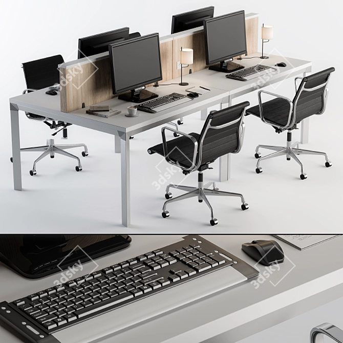 Modern Office Furniture Set 3D model image 2