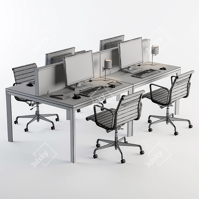 Modern Office Furniture Set 3D model image 3