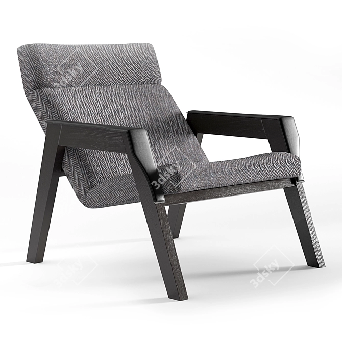 Vintage-inspired Minimal Armchair: Meroni & Colzani DORA 3D model image 1