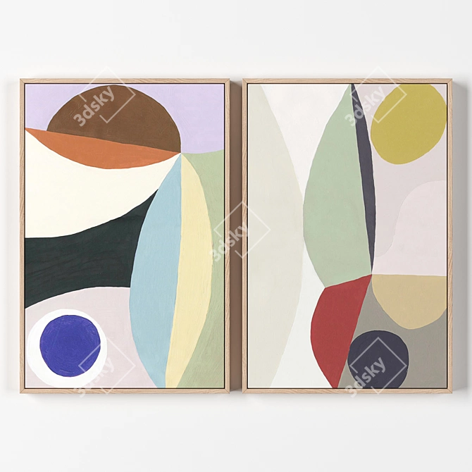 Wooden Frame Collection: Set of 1 (360x540mm) Paintings 3D model image 1