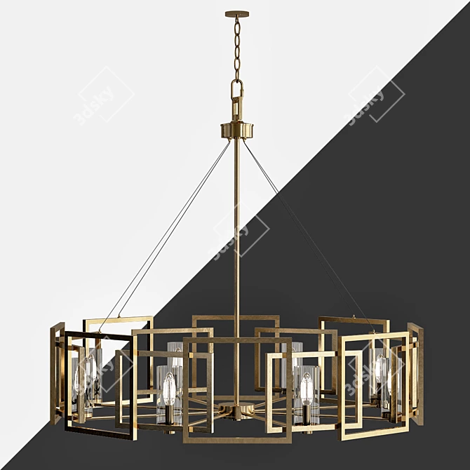 Elegant Marco 8-Light Chandelier 3D model image 1