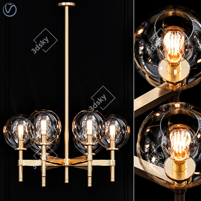 Elegant Jade Chandelier 3D model image 1