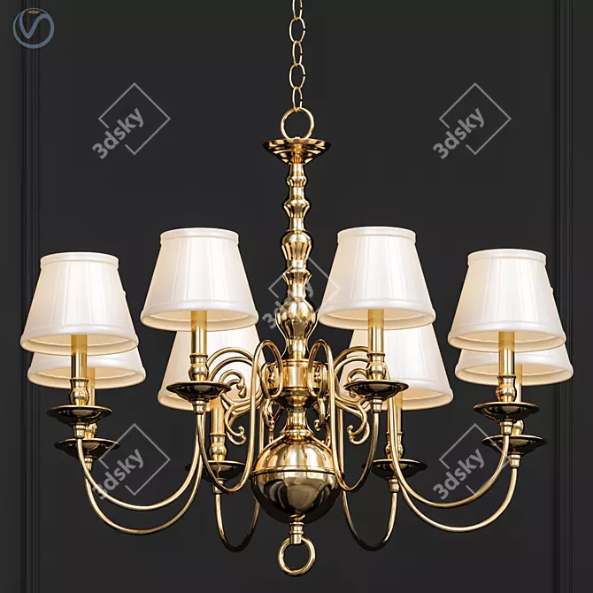 Glowing Elegance: Chandelier Bourbon 3D model image 1