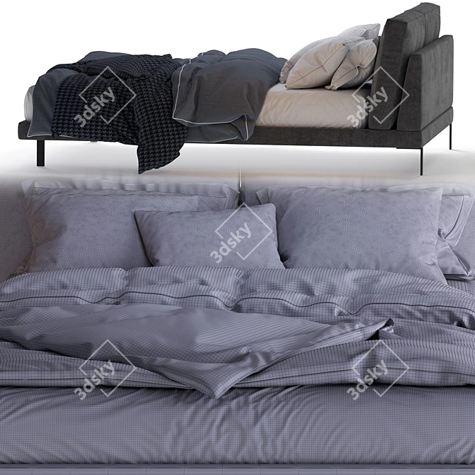 Elegant Alivar Bed for a Lady 3D model image 3