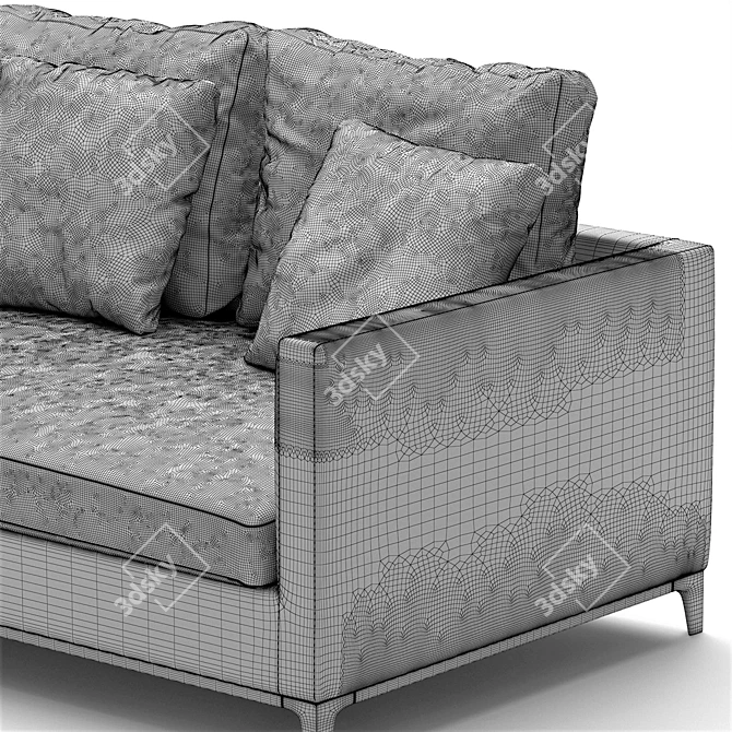 Modern Crescent Sofa: Stylish and Versatile 3D model image 3