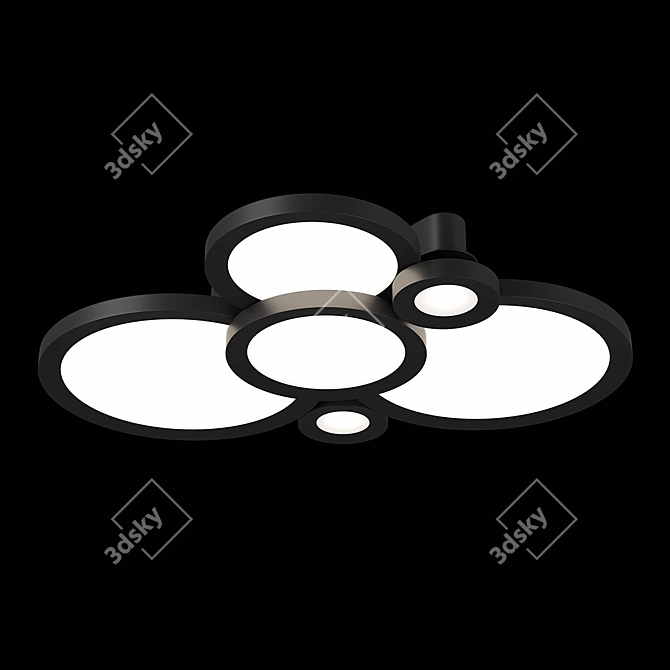 Breve Lightstar: Stylish Black LED Ceiling Chandelier 3D model image 2