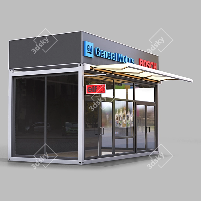 Versatile 4-Piece Kiosk Set 3D model image 2