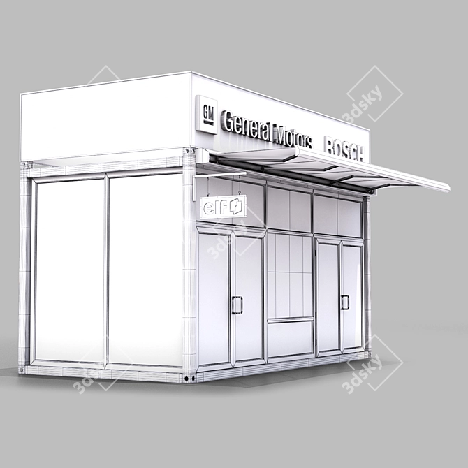 Versatile 4-Piece Kiosk Set 3D model image 3