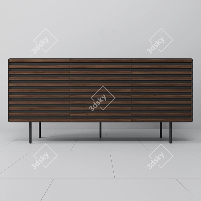 Modern Graphite Sideboard - Kesia 3D model image 1