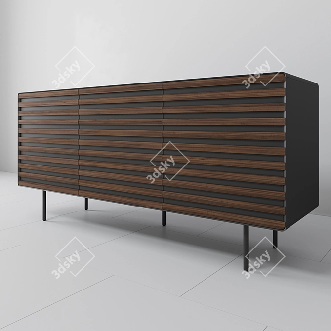 Modern Graphite Sideboard - Kesia 3D model image 2