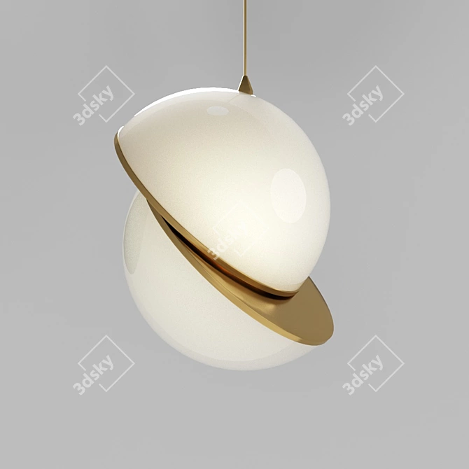 Modern Brass Pendant Light - Shift 3D model image 1