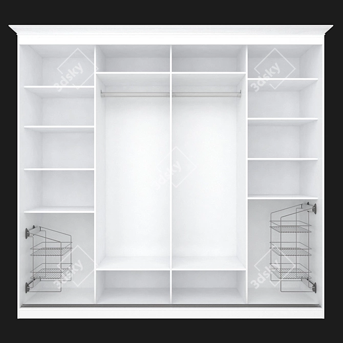 SKM-80 Sliding Wardrobe with Mirrored Panels 3D model image 3