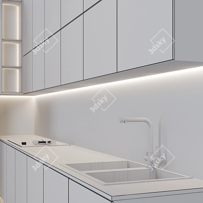 Modern Kitchen Set 3D model image 3