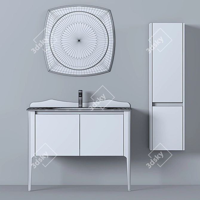 Modern Bathroom Vanity Set - Troy 100cm 3D model image 3