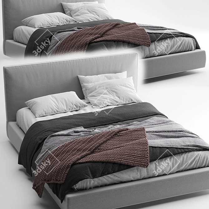 Richard Bed: Italian Elegance for Dreamy Comfort 3D model image 2