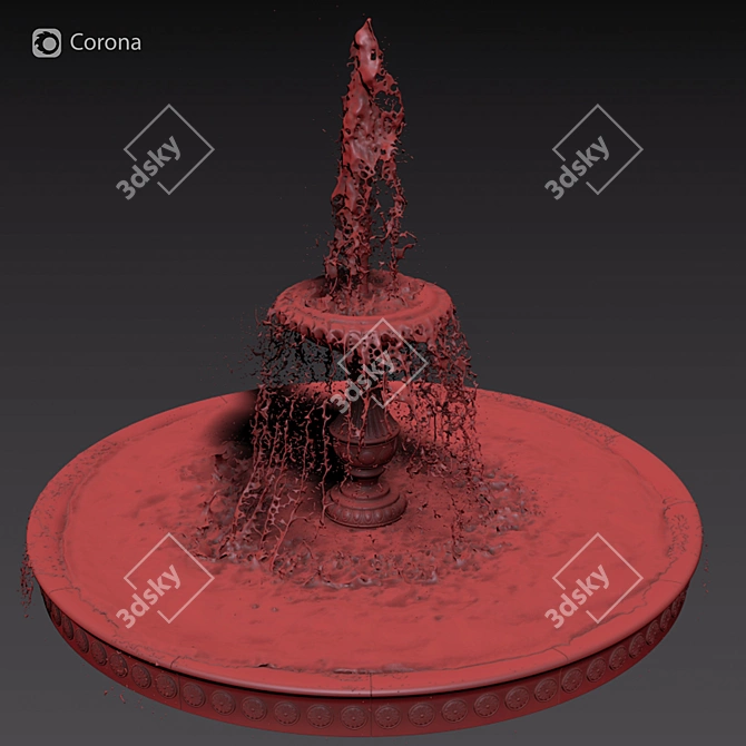 Elegant 3D Classic Fountain 3D model image 4