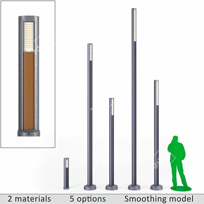 SoleCity Column and Bollard (Set 3)
Title: Sleek Urban Lighting Set 3D model image 1