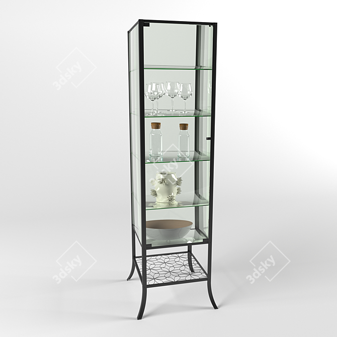 Title: Black Glass Showcase: Elegant and Spacious 3D model image 1