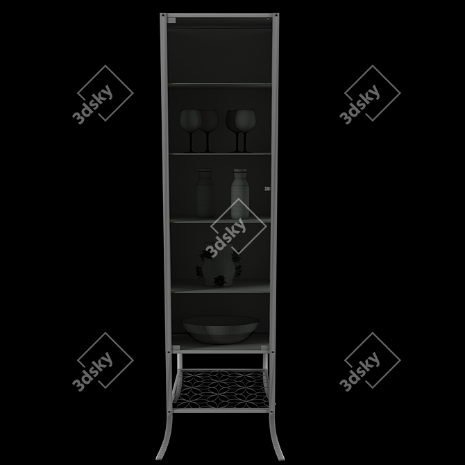 Title: Black Glass Showcase: Elegant and Spacious 3D model image 3