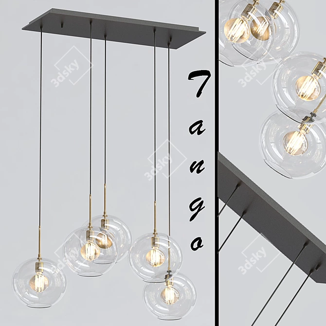 Elegant Tango 5-Light Chandelier 3D model image 1