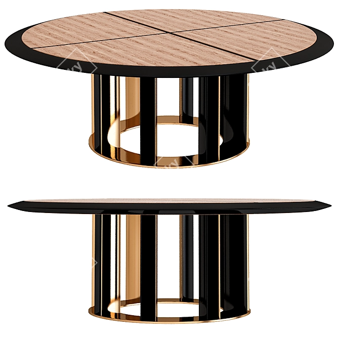 Modern Italian Wood Dining Table 3D model image 1