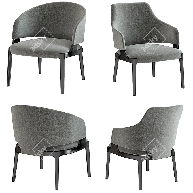 Modern Italian Design: Potocco Velis Chair 3D model image 1