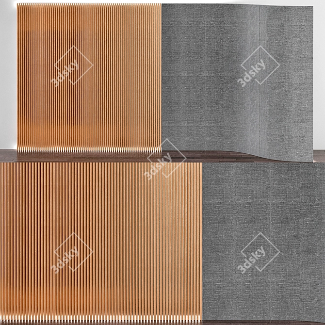 Elegant Wave 3D Wall Panel 3D model image 1