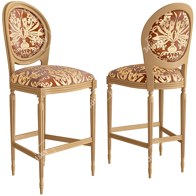 RH Counter Stools: Vintage Elegance 3D model image 1