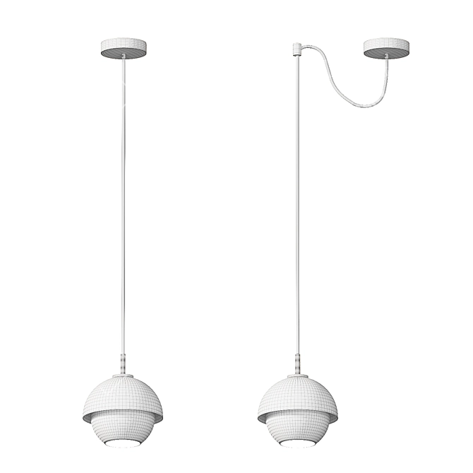 Sleek Metal Pendant Lamp 3D model image 3