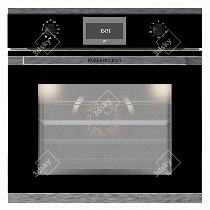 Kuppersbusch 2-in-1 Kitchen Tech Set: Hood, Panel, Oven, Microwave, Fridge 3D model image 2