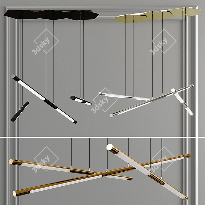 Sleek Link Linear Suspension 3D model image 1