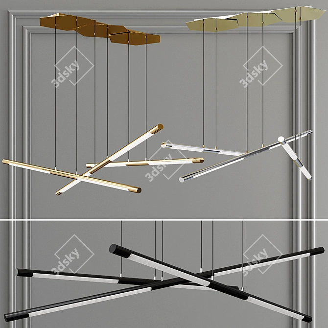 Sleek Link Linear Suspension 3D model image 2