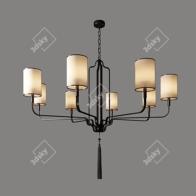 Modern Chinese Ceiling Light 3D model image 1