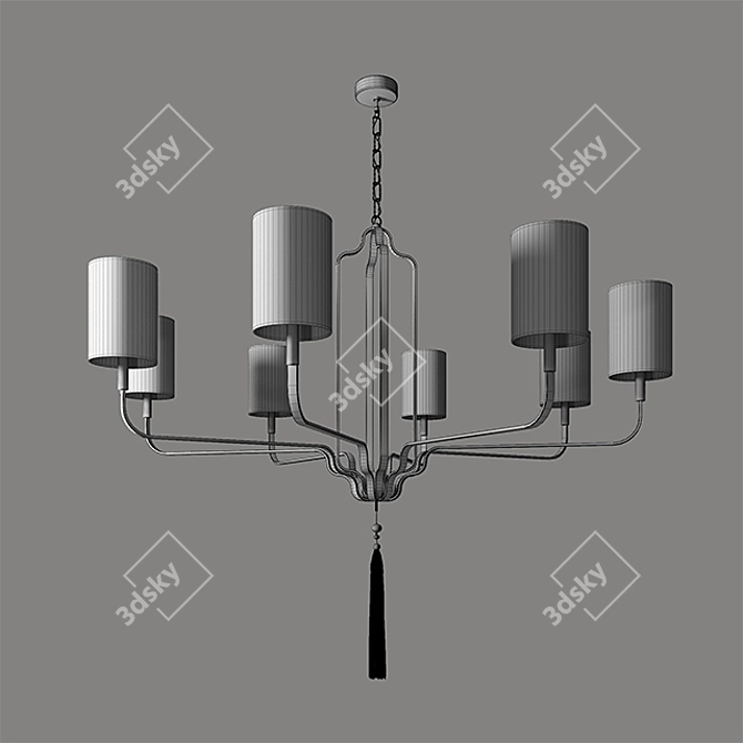 Modern Chinese Ceiling Light 3D model image 2