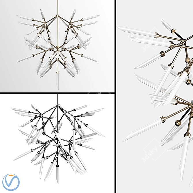 Modern Spur Chandelier: Elegant & Stylish 3D model image 1