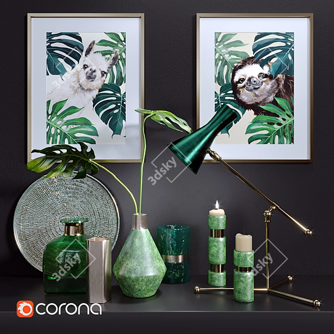  Refreshing Green Home Decor 3D model image 1