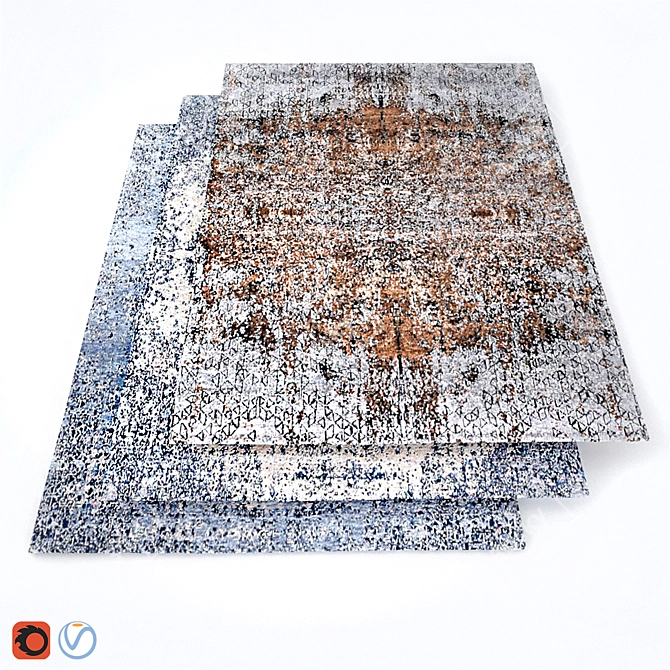 Luxury Silk & Wool Nepalese Carpet 3D model image 1